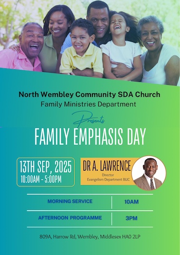 Family Emphasis Day 13th September 2025, 10am - 5pm